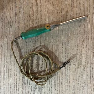 Vintage, Antique Turquoise Curling Iron - Small Rod